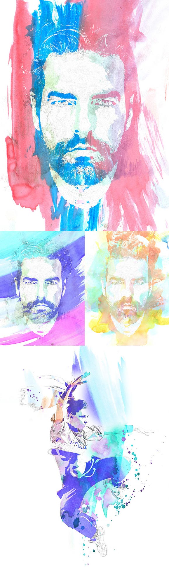 Watercolor & Pencil Photoshop Action